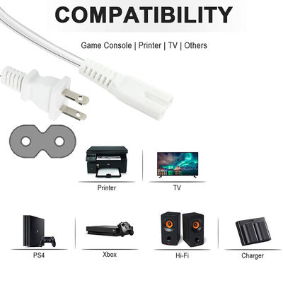 Καλώδιο τροφοδοσίας QIUCABLE TV - 2Pack 10FT 2 Prong Non-Polarized Plug NEMA 1-15P σε C7 Figure 8 Καλώδιο αντικατάστασης (B0D7RKLTSJ)