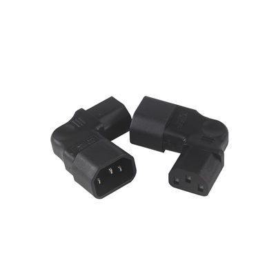 QIUCABLE Αριστερή γωνία IEC Adapter, C14 αρσενικό προς C13 θηλυκό, πρίζα 90 μοιρών, 250V AC, 10A Max, 100% καθαρό χαλκό, PVC Jacket (B09V122QLV)