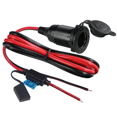 12V 24V πρίζα για αναπτήρα τσιγάρων σε καλώδιο καλωδίου με ενσωματωμένη ασφάλεια