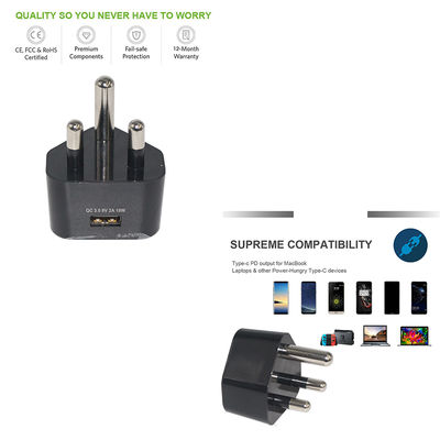 Νότια Αφρική SA Plug-to-USB-C καλώδιο φόρτισης 5V 9V 12V