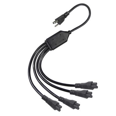 Καλώδιο διαχωριστή ισχύος NEMA 5-15P σε 4-Way IEC C5 για φορητούς υπολογιστές