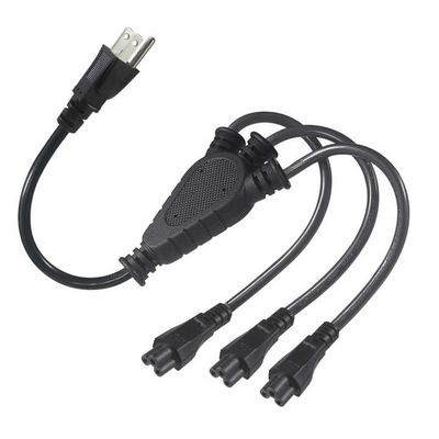 Καλώδιο διαχωριστή ισχύος NEMA 5-15P σε 4-Way IEC C5 για φορητούς υπολογιστές