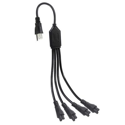 Καλώδιο διαχωριστή ισχύος NEMA 5-15P σε 4-Way IEC C5 για φορητούς υπολογιστές