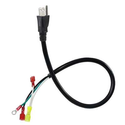 Καλώδιο τροφοδοσίας με γωνία 3P US Plug σε ακροδέκτη Spade/Ring, 14AWG 3-αγωγών προ-τερματισμένο καλώδιο για ενισχυτές και ηχητικό εξοπλισμό 3/6FT