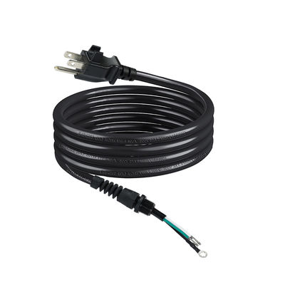 3P ανοιχτό άκρο καλώδιο επέκτασης, NEMA 5-15P Plug to Bare Wire, 14AWG καλώδιο ισχύος με κλιπ ανακούφισης τάσης, εσωτερική / εξωτερική χρήση