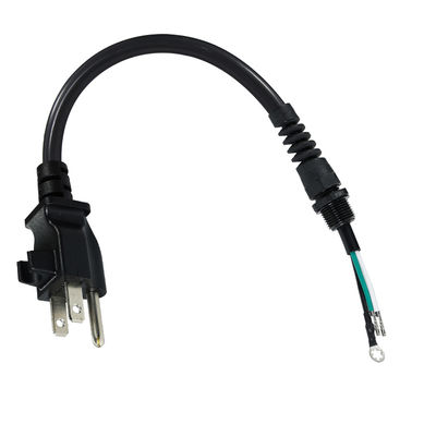 3P ανοιχτό άκρο καλώδιο επέκτασης, NEMA 5-15P Plug to Bare Wire, 14AWG καλώδιο ισχύος με κλιπ ανακούφισης τάσης, εσωτερική / εξωτερική χρήση