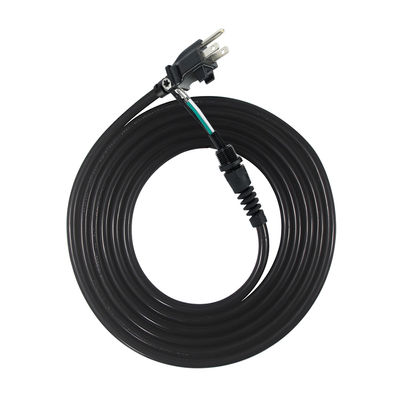 3P ανοιχτό άκρο καλώδιο επέκτασης, NEMA 5-15P Plug to Bare Wire, 14AWG καλώδιο ισχύος με κλιπ ανακούφισης τάσης, εσωτερική / εξωτερική χρήση