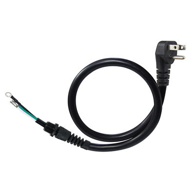 Καλώδιο 90° NEMA5-15P σε EU Schuko Plug, 3-πύρηνο γυμνό χάλκινο σύρμα, ανακούφιση καταπόνησης, για σπίτι/εργαστήριο, 1.8m/2m/3m