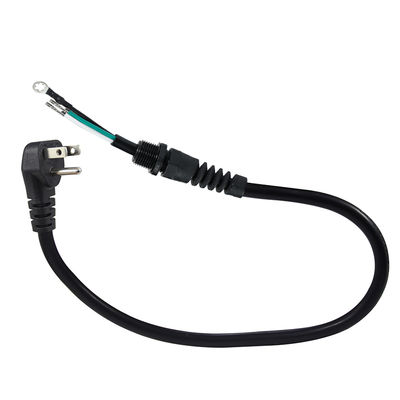 Καλώδιο 90° NEMA5-15P σε EU Schuko Plug, 3-πύρηνο γυμνό χάλκινο σύρμα, ανακούφιση καταπόνησης, για σπίτι/εργαστήριο, 1.8m/2m/3m