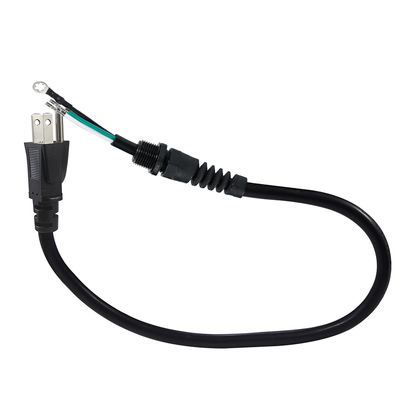 Καλώδιο 90° NEMA5-15P σε EU Schuko Plug, 3-πύρηνο γυμνό χάλκινο σύρμα, ανακούφιση καταπόνησης, για σπίτι/εργαστήριο, 1.8m/2m/3m