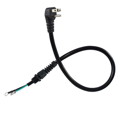 Καλώδιο 90° NEMA5-15P σε EU Schuko Plug, 3-πύρηνο γυμνό χάλκινο σύρμα, ανακούφιση καταπόνησης, για σπίτι/εργαστήριο, 1.8m/2m/3m