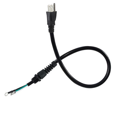 Καλώδιο 90° NEMA5-15P σε EU Schuko Plug, 3-πύρηνο γυμνό χάλκινο σύρμα, ανακούφιση καταπόνησης, για σπίτι/εργαστήριο, 1.8m/2m/3m
