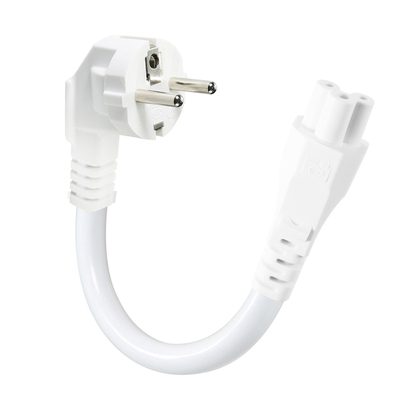 Ε.Ε. Πλέκ για IEC C5 Power Cord-Ευρωπαϊκό καλώδιο 2-Pin AC για προσαρμογέα φορητού υπολογιστή, φορητού υπολογιστή, προβολέα, 2.5A 250V Cloverleaf Connector