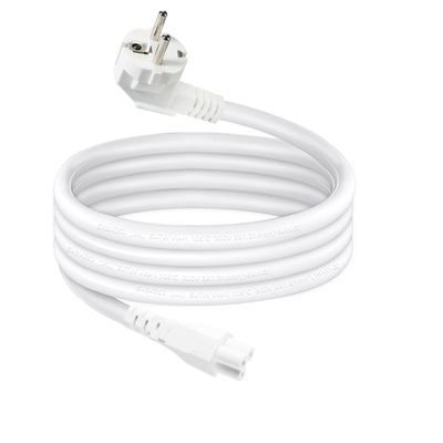 Ε.Ε. Πλέκ για IEC C5 Power Cord-Ευρωπαϊκό καλώδιο 2-Pin AC για προσαρμογέα φορητού υπολογιστή, φορητού υπολογιστή, προβολέα, 2.5A 250V Cloverleaf Connector