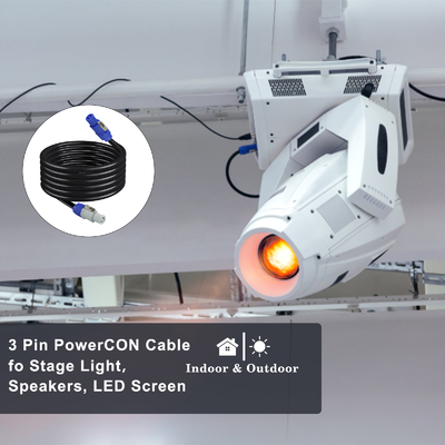 Καλώδιο επέκτασης PowerCON -3-Pin Locking AC Power Cord για φωτισμό σκηνής, ηχητικό εξοπλισμό, διανομή ισχύος εκδηλώσεων