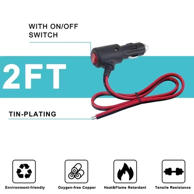 Καλώδιο τροφοδοσίας 12V 24V από αναπτήρα τσιγάρων σε καλώδιο με κονσέρβα