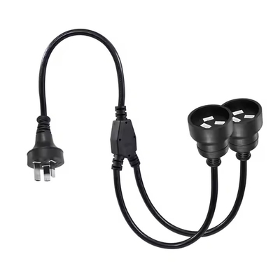 AU Plug to 2 x AUS Socket Splitter Extension Cord - Australian 3-Pin Mains Power Cable