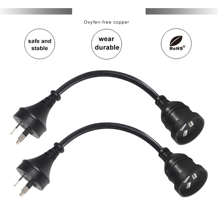 Παγκόσμιο 3 Πιν Αυστραλία Aus NZs Plug Computer Cable Άντρας προς θηλυκό ηλεκτρικό καλώδιο