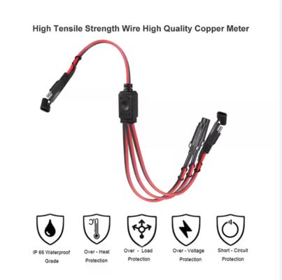 Καλώδιο διαχωριστή ισχύος SAE 1-σε-3 για ηλιακούς συλλέκτες και φορτιστές μπαταριών