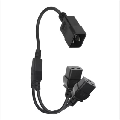 Καλώδιο διαχωριστή ισχύος C20 σε Διπλό C19, 250V 16A, Καλώδιο επέκτασης IEC βαρέως τύπου για PDU, διακομιστή, χρήση κέντρου δεδομένων