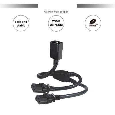 C20 έως 2xC13 Y-Splitter Power Cord 15A 250V Καθαρό χαλκό