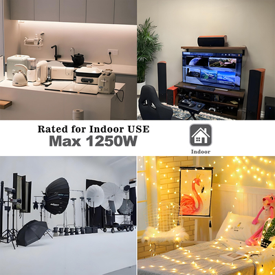 NEMA 1-15P έως 1-15R Δύο άξονες καλώδιο επέκτασης 110V-250V PVC χαλκού