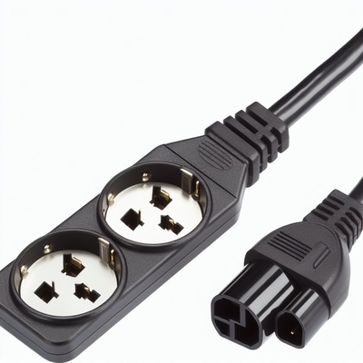C20 σε διπλό καλώδιο διαίρεσης ισχύος C13 6ft 250V μαύρο PVC