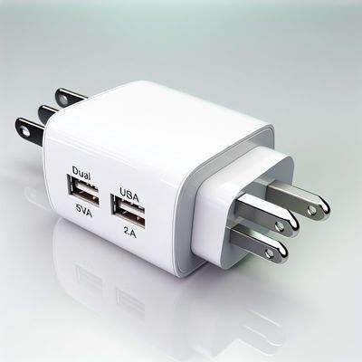SA Plug Dual USB-A Wall Charger 5V 2.4A για κινητές συσκευές