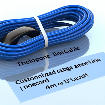 Προσαρμοσμένο καλώδιο τηλεφώνου RJ9 RJ11 RJ12 4P4C 28AWG PVC