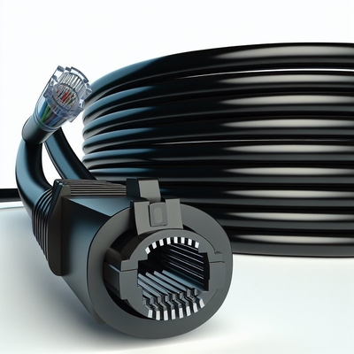 RJ11 RJ12 Σπειροειδές τηλεφωνικό καλώδιο 6ft 24AWG 350MHz Προστατευμένο