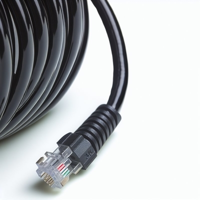 RJ11 RJ12 Σπειροειδές τηλεφωνικό καλώδιο 6ft 24AWG 350MHz Προστατευμένο