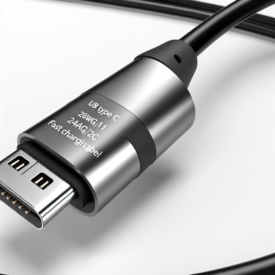 28AWG 1P 24AWG 2C Αποσύρσιμο καλώδιο ταχείας φόρτισης USB τύπου C