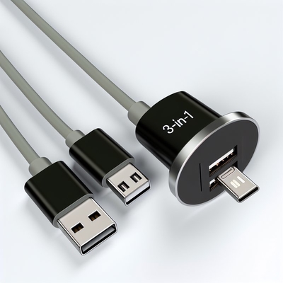 Μαγνητικό καλώδιο USB 3 σε 1, πλεγμένο νάιλον, Micro Type C 8 Pin