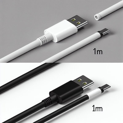 USB A προς τύπο C καλώδιο γρήγορης φόρτισης 1m Μαύρο λευκό