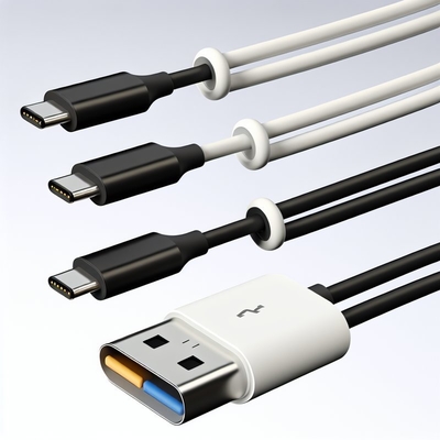 USB A προς τύπο C καλώδιο γρήγορης φόρτισης 1m Μαύρο λευκό