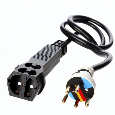 EU CEE7/7 3-pin καλώδιο ηλεκτρικής ενέργειας με απομακρυσμένα καλώδια 220-240V