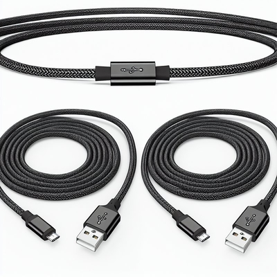 Μαύρο καλώδιο USB 2.0 σε Micro USB 1m 1.5m Μεταφορά δεδομένων Φόρτιση