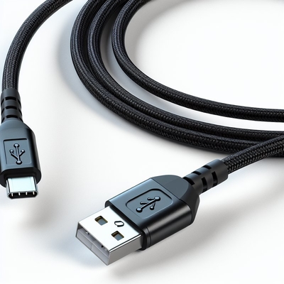 Μαύρο καλώδιο USB 2.0 σε Micro USB 1m 1.5m Μεταφορά δεδομένων Φόρτιση