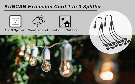 NEMA 5-15P σε 3-Way 5-15R Power Splitter SJTW 16AWG