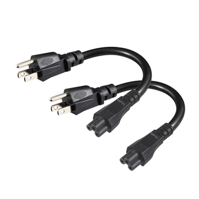 JIS C 8303 to IEC C5 Power Cord 125V 10A for Laptops