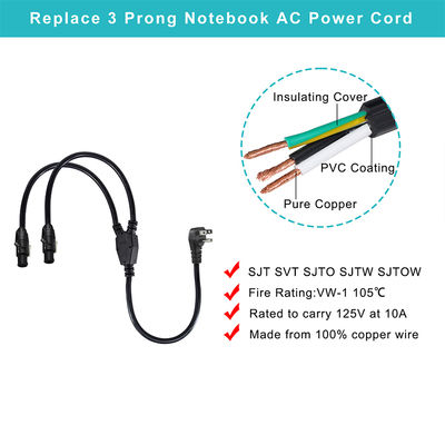 14AWG NEMA 5-15P σε διπλό καλώδιο PowerCON Y-Splitter