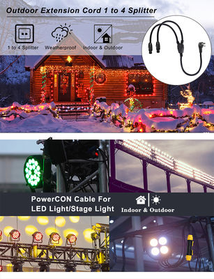 14AWG NEMA 5-15P σε διπλό καλώδιο PowerCON Y-Splitter