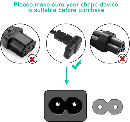 AU Εναρμόνιση στο C7 Power Cord 2 Core 1.8M 240V για Ηλεκτρονικά