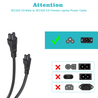 Καλώδιο ρεύματος EU Schuko σε C5 3-αγωγών 1.5M 250V για φορτιστή Laptop