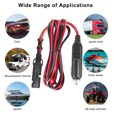 12V SAE σε καλώδιο αναπτήρα τσιγάρων αυτοκινήτου με ασφάλεια 15A