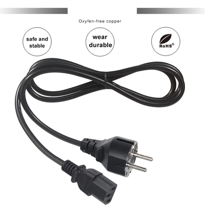 VDE 250V H05VV-F 3G1.0mm2 Schuko σε C13 καλώδιο ισχύος