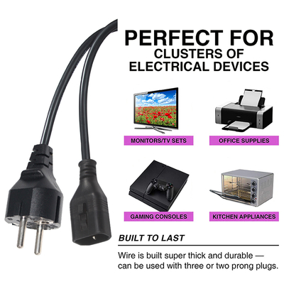 VDE H05VV-F 3G1.0mm2 Schuko σε C14 καλώδιο ισχύος για διακομιστές