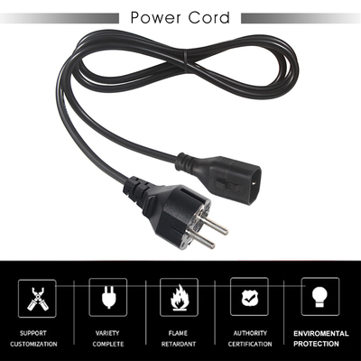 VDE H05VV-F 3G1.0mm2 Schuko σε C14 καλώδιο ισχύος για διακομιστές