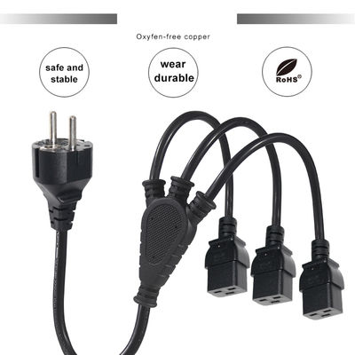 Καλώδιο διαχωρισμού ρεύματος CEE 7/7 σε Triple C19 για ράφια διακομιστών