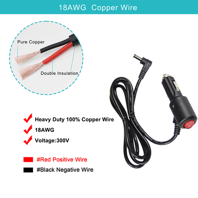 12V Car Power Outlet Extender Multi Socket Splitter Adapter DC Extension Cable για αναπτήρα τσιγάρων GPS Dash Cam